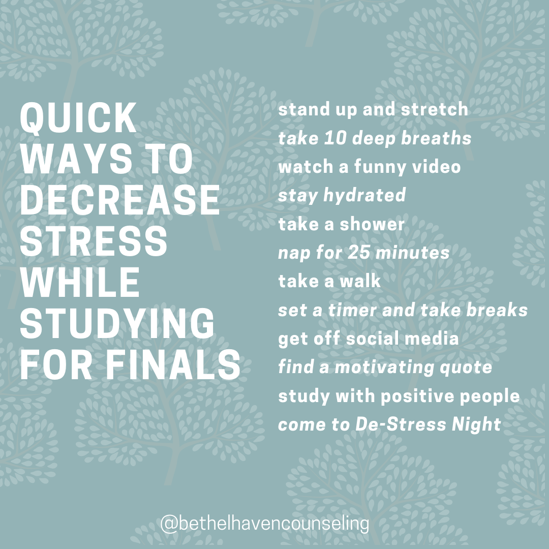 How to Manage Stress While Studying for Finals - Bethel Haven, Inc.